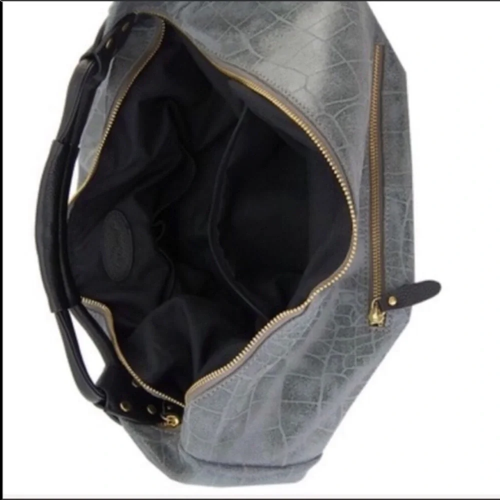 Lola Bernard Modena Croc Embossed Leather Hobo